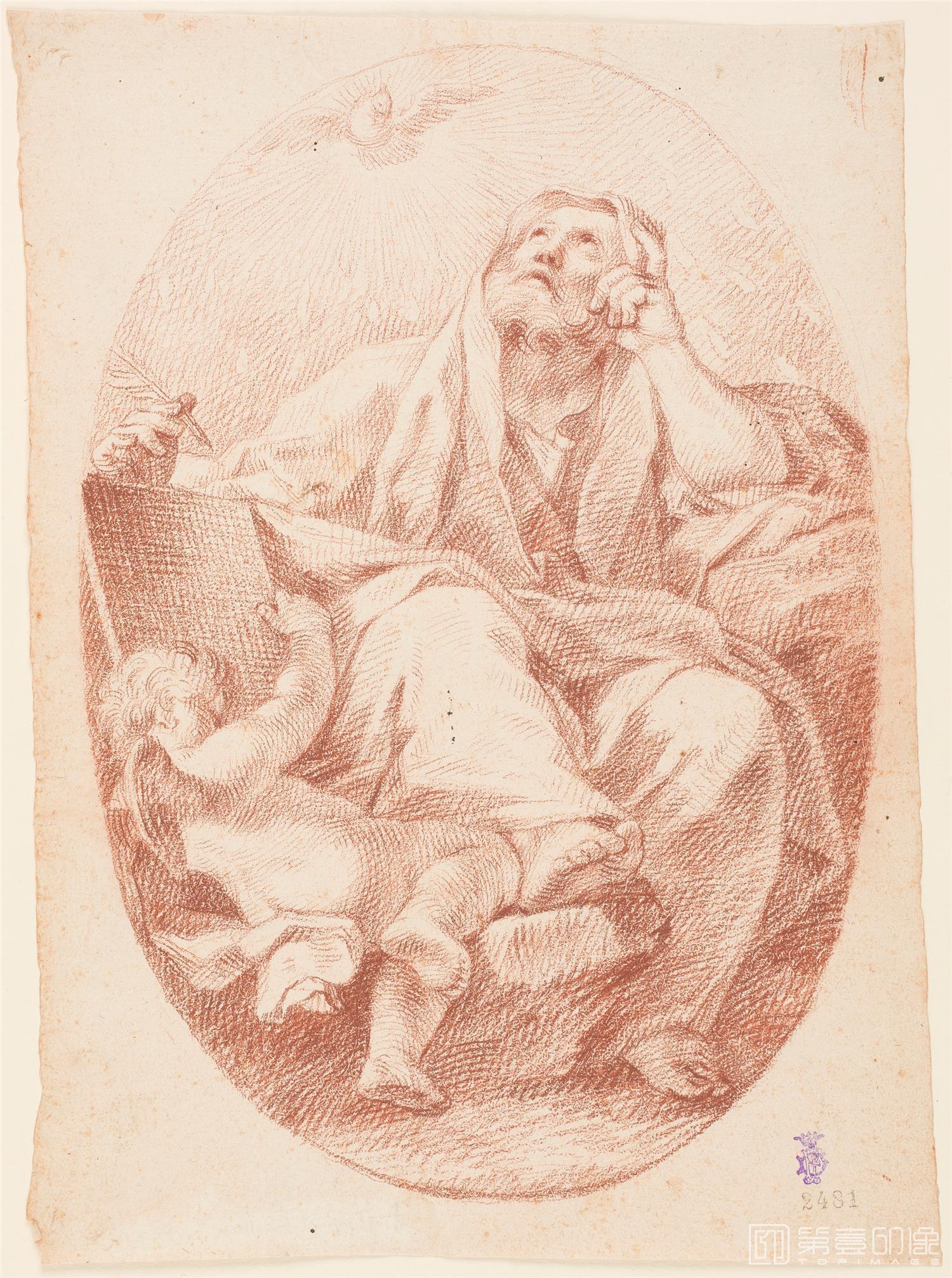 素描-西班牙普拉多美术馆素描藏画-Anonimo-El profeta Joel-0175